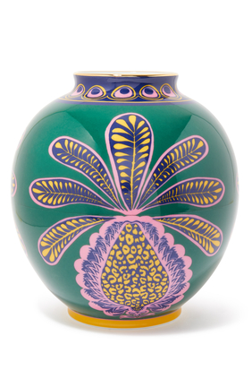 Big Pineapple Verde Print Bubble Vase
